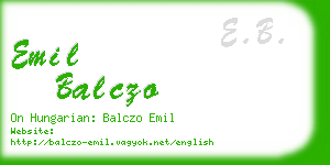 emil balczo business card